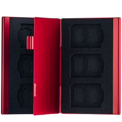 Genesis Gear pudełko ochronne na karty 6SD+12TF czerwone